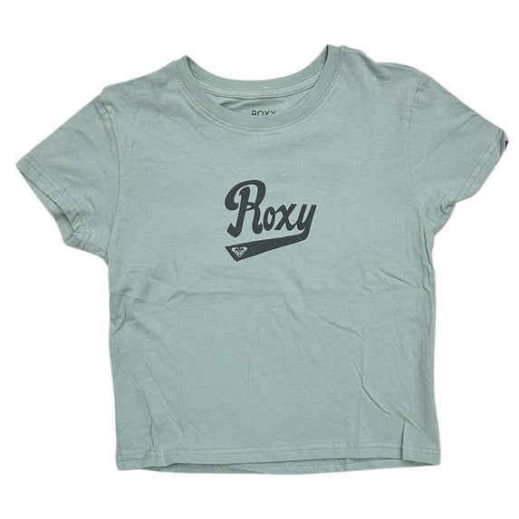 Roxy Girls Kids Youth T-Shirt 8-14 Script Logo Crewneck Short Sleeve Tee (Kid X-Large/14, Light Turquoise)