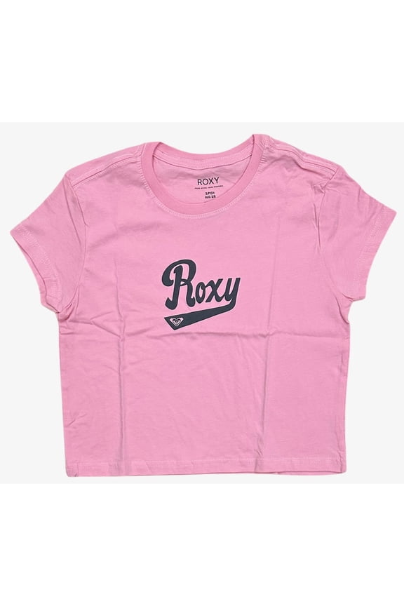 Girls Kids Youth T-Shirt 8-14 Script Logo Crewneck Short Sleeve Tee (Kid X-Large/14, Pink)