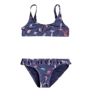 Roxy Girls Tropicool Sunshine Athletic Swimsuit Set, deep Cobalt on The Beach, 2