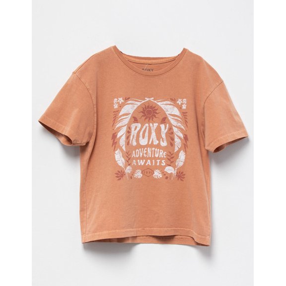 Roxy Girls Youth Adventure Tribe Oversized Tee T-Shirt (10/M, Toasted Nut)