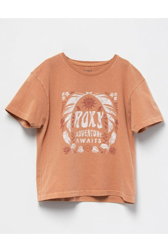 Girls Youth Adventure Tribe Oversized Tee T-Shirt (14/XL, Toasted Nut)