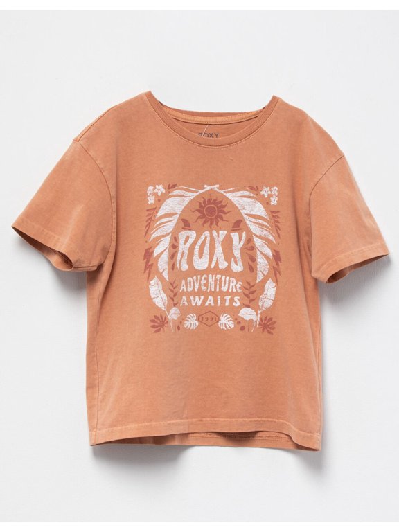 Girls Youth Adventure Tribe Oversized Tee T-Shirt (16/2XL, Toasted Nut)