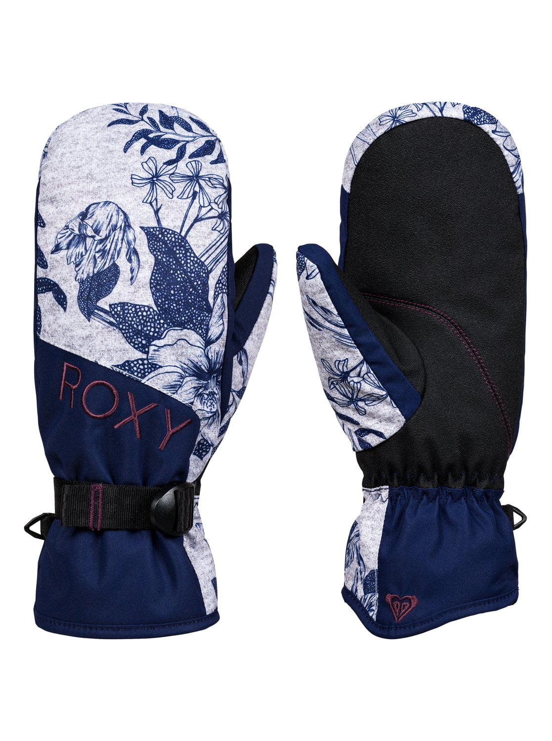 Roxy Jetty Mitts Heather Grey Botanical Flowers (SJE1) M - Walmart.com