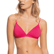 Roxy FUCHSIA PINK Solid Beach Classic Fixed Triangle Bikini Swim Top, US X-Large