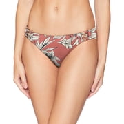 Roxy Juniors Standard Printed Softly Love Full Bikini Swimsuit Bottom, Withered Rose Lily House, XS