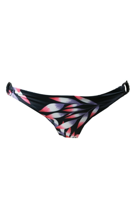 Juniors Black Pink Blowing Minds Floral Cheeky Surfer Bikini Bottom M