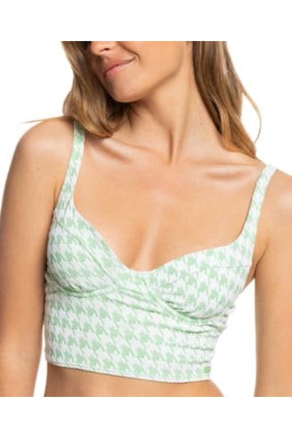Juniors Check It Bikini Top Check It L, Med Green
