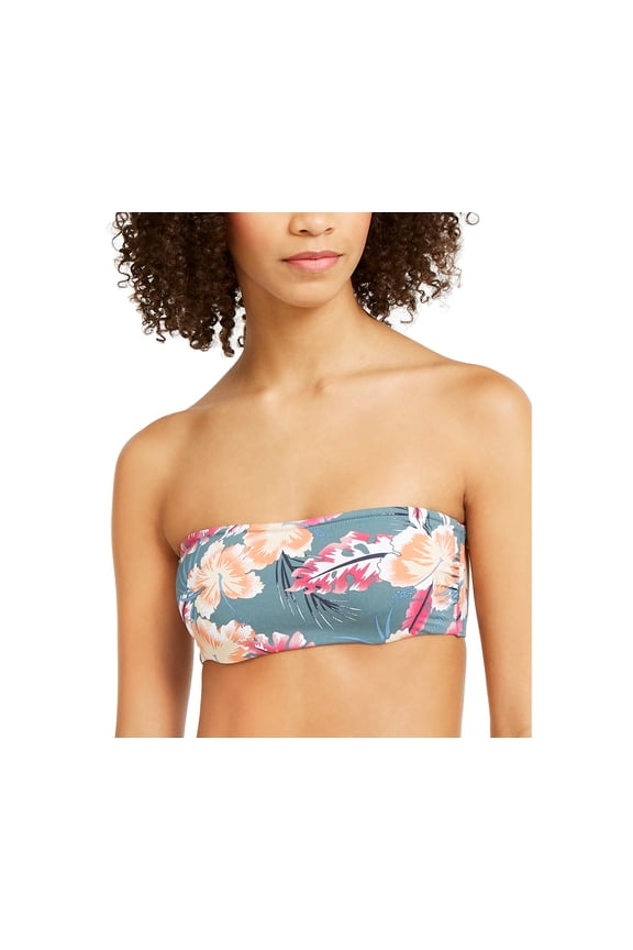 Juniors Floral Print Underwire Bandeau Bikini Top