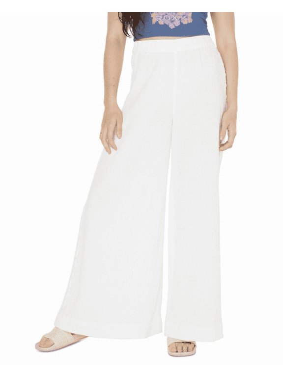 Juniors' Golden Tropic Wide-Leg Pants - Snow White