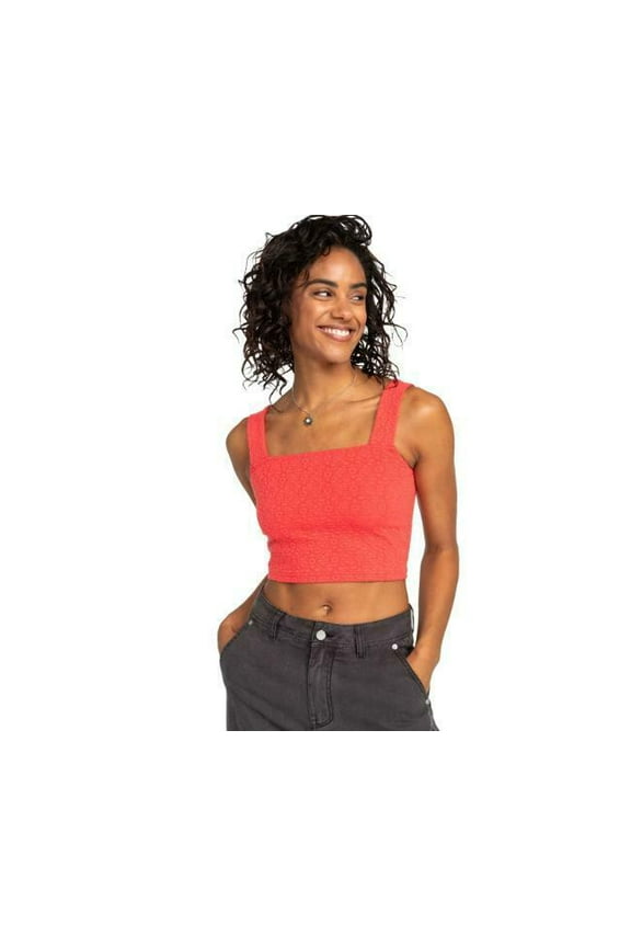 Roxy Juniors' Hibiscus Roja Square-Neck Sleeveless Top - Hibiscus XL