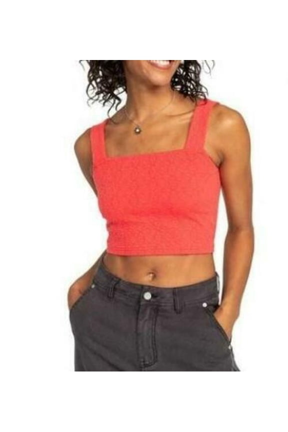 Roxy Juniors' Hibiscus Roja Square-Neck Sleeveless Top M