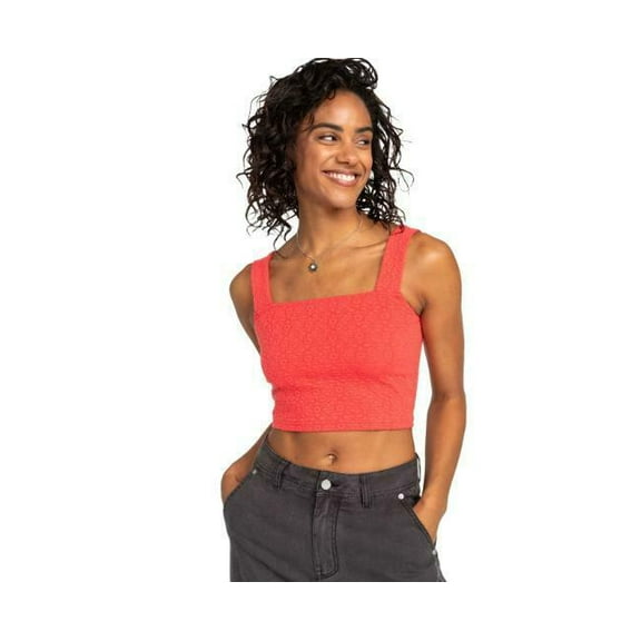 Roxy Juniors' Hibiscus Roja Square-Neck Sleeveless Top XS