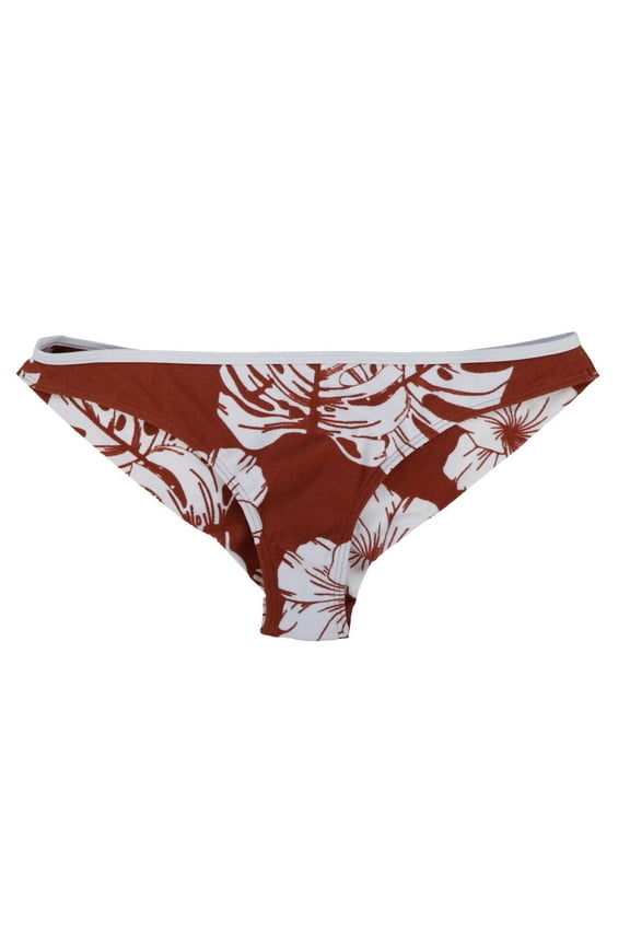 Juniors Mini Bikini Bottom Cheeky Swimsuit Bathing Suit Brown Floral S New