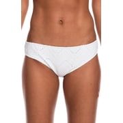 Roxy Juniors Womens White Quiet Beauty Hipster Bikini Swim Bottom M NWT