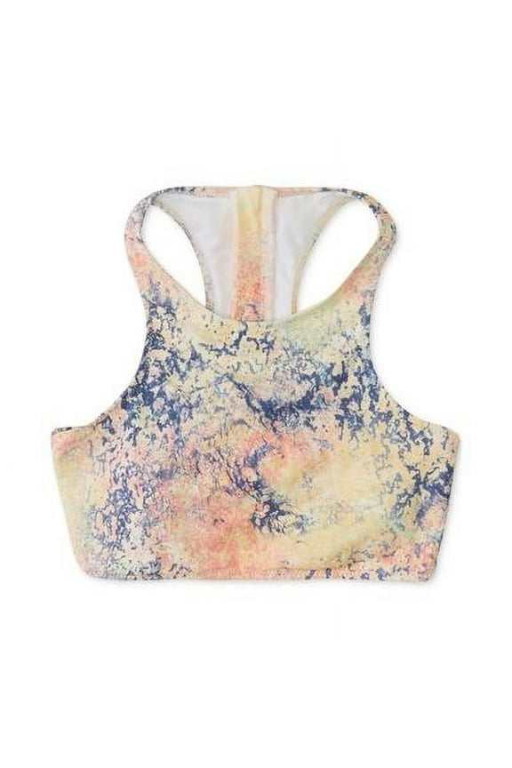 MULTI Juniors' Printed High-Neck Bikini Swim Top, US X-Large