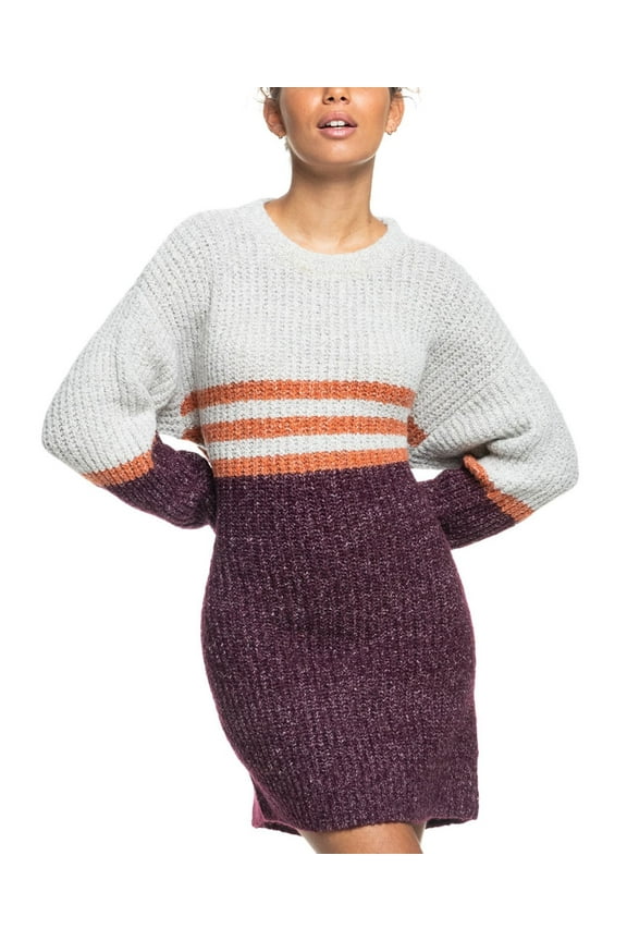 Milky Cloud Long Sleeve Sweater Dress, Wine, Medium(US 7-9)