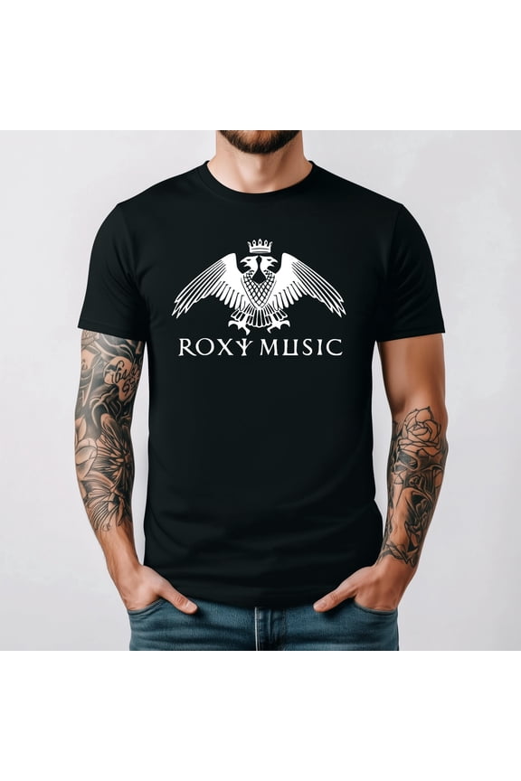 Roxy Music Short Sleeve Band Fan Retro Black Graphic T Shirt Graphic Tee,for men and women up to 5XL