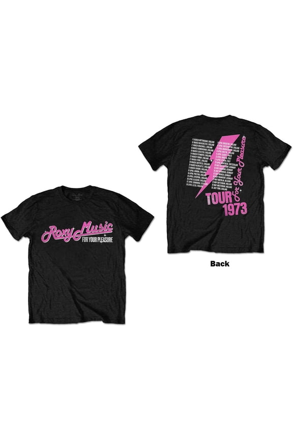 Roxy Music Unisex T-Shirt For Your Pleasure Tour (Back Print) (Large)