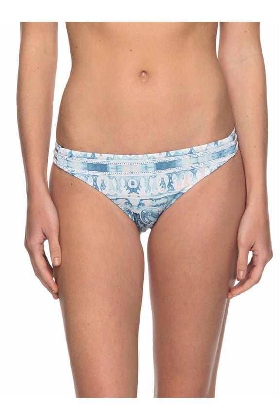 Print Softly Love Reversible Surfer Swim Bottom, Marshmallow Miami, XSmall