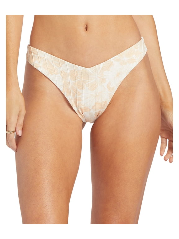 Rib Love The Sunseeker Bikini Bottoms Tapioca Crazy Hibiscus MD
