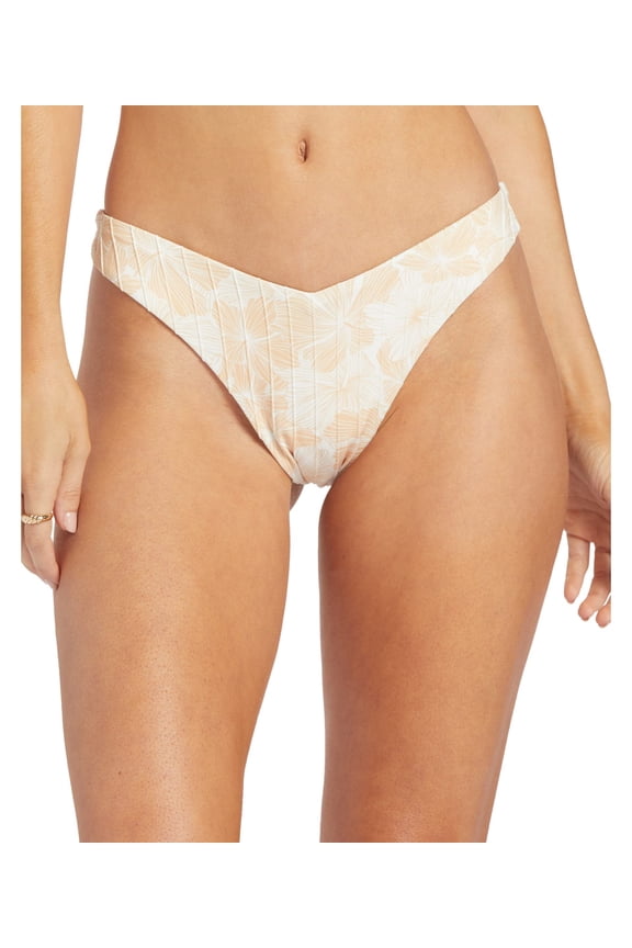 Rib Love The Sunseeker Bikini Bottoms Tapioca Crazy Hibiscus MD