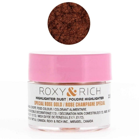 Roxy & Rich Highlighter Dust Food-Decoration Powder Color - Special Rose Gold 2.5 Grams