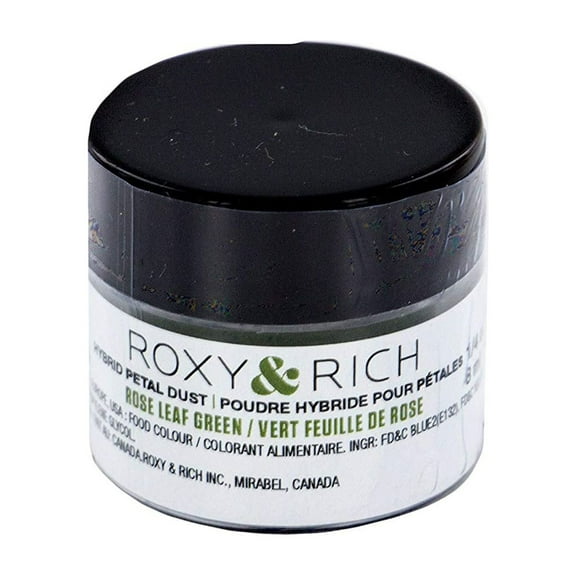 Roxy & Rich Hybrid Petal Dust Powder Food Color 8 Milliliters Volume, Rose Leaf Green