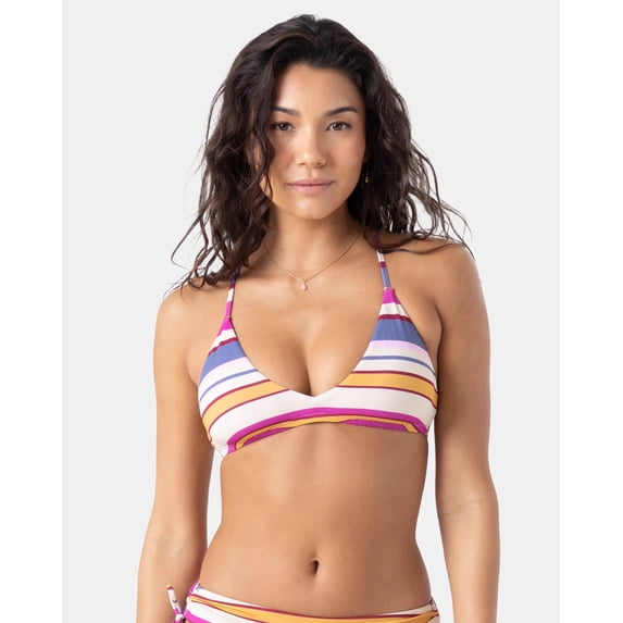 Roxy Sunset Swells Cut Out Bralette - Size Xs - Color: Berry Multi