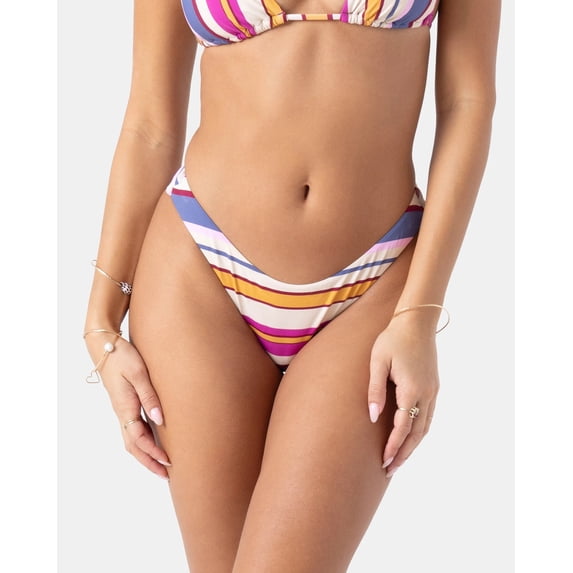 Roxy Sunset Swells Scoop Bottom Cheeky - Size L - Color: Berry Multi