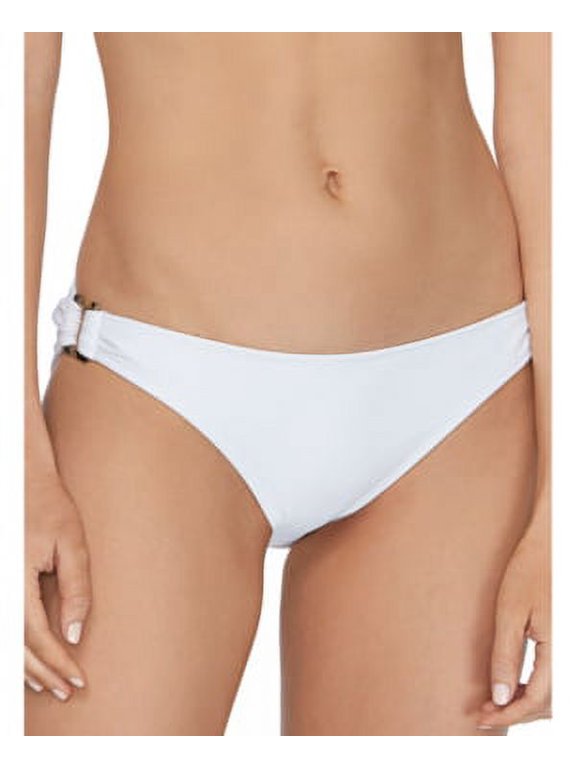WHITE Juniors' Cali Solids O-Ring Bikini Swim Bottom, US Large