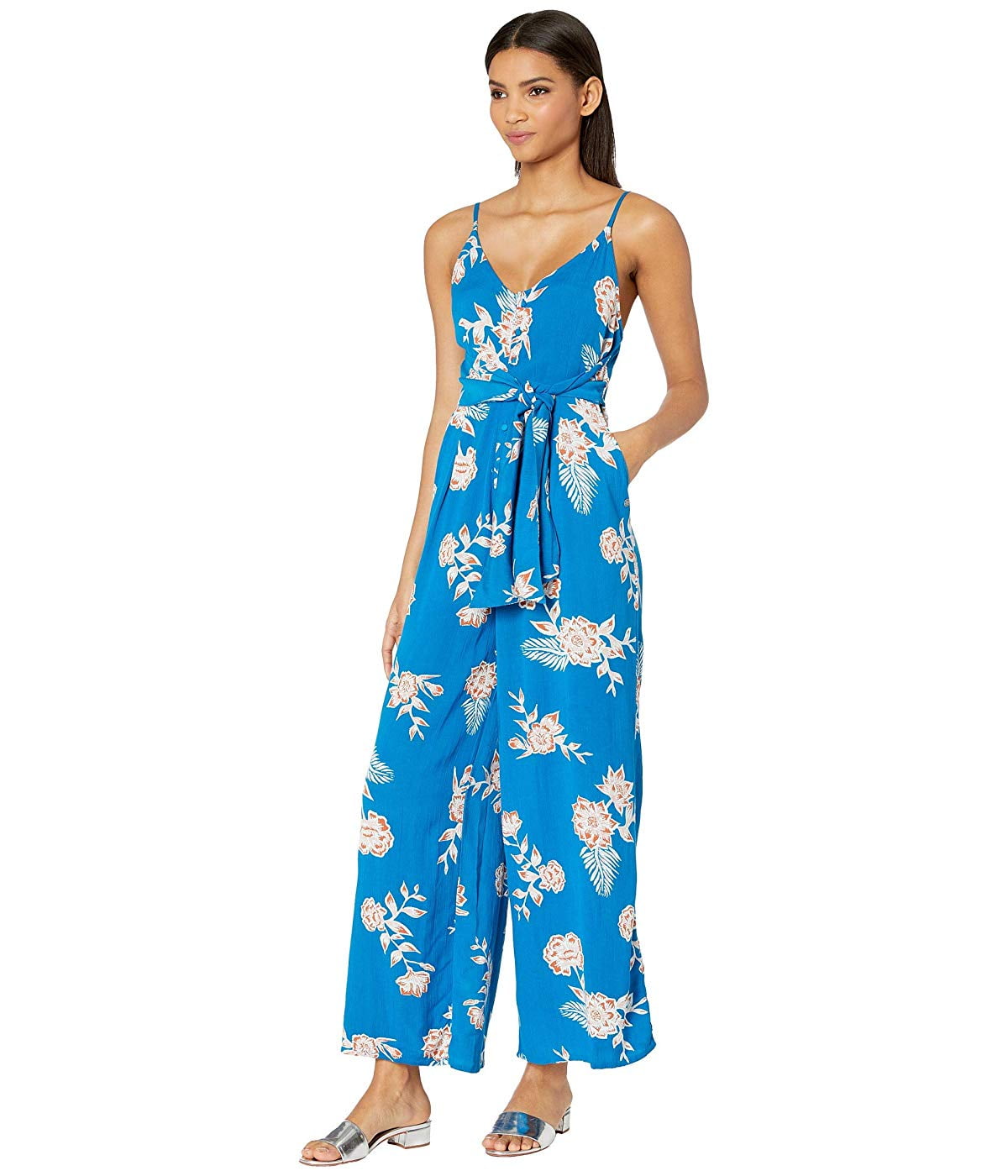 Artefact triatlon Renaissance Roxy Wheel and Palms Strappy Wide-Leg Jumpsuit. Mykonos Blue Eglantine -  Walmart.com