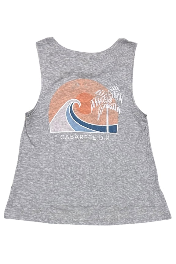 Women Muscle Tank Top Greatest Wave Cabarete Dominican Republic Tee T-Shirt (X-Small, Heather Grey)