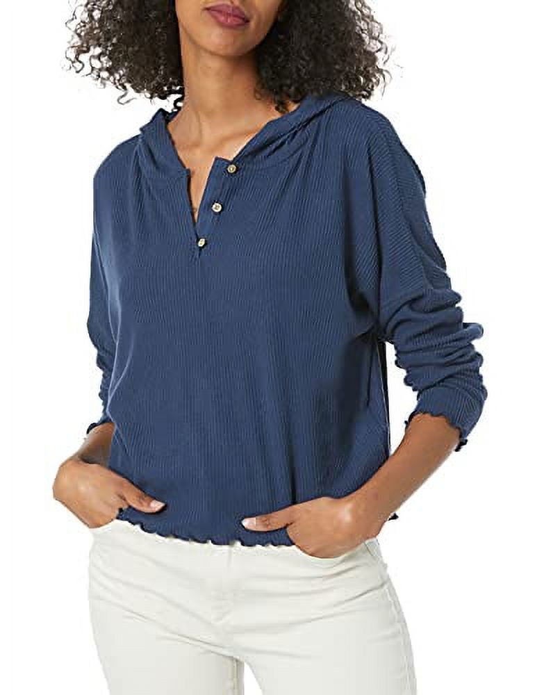 Roxy Women's Cozy Day Hooded Sweatshirt - Relaxed Fit Rib Long Sleeve Top For Casual Comfort