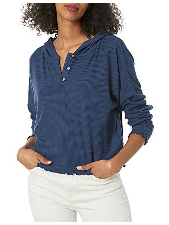 Women's Cozy Day Hooded Sweatshirt, Mood Indigo 212, M