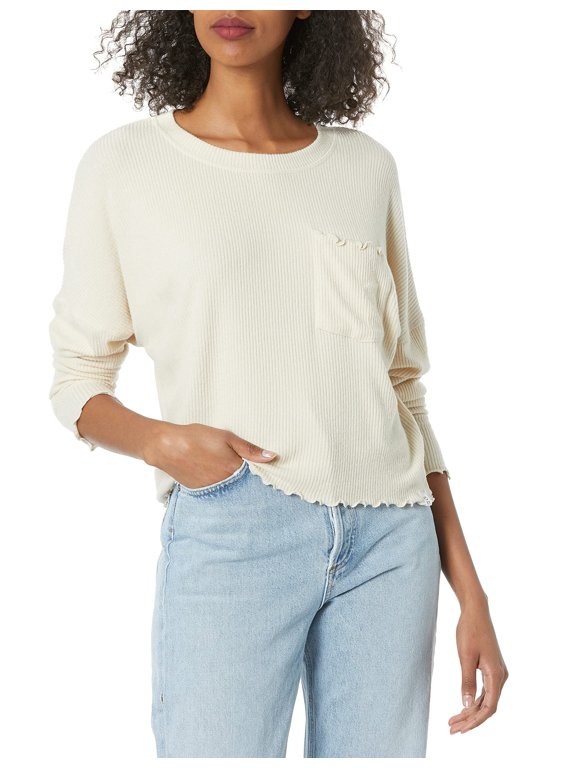 Women's Cozy Day Pullover Crew Sweatshirt, Tapioca 212, L