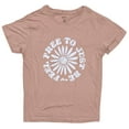 thumbnail image 1 of Roxy Women's Feel Free Distressed Graphic Relaxed Fit Boyfriend Tee T-Shirt (X-Small, Peach), 1 of 1