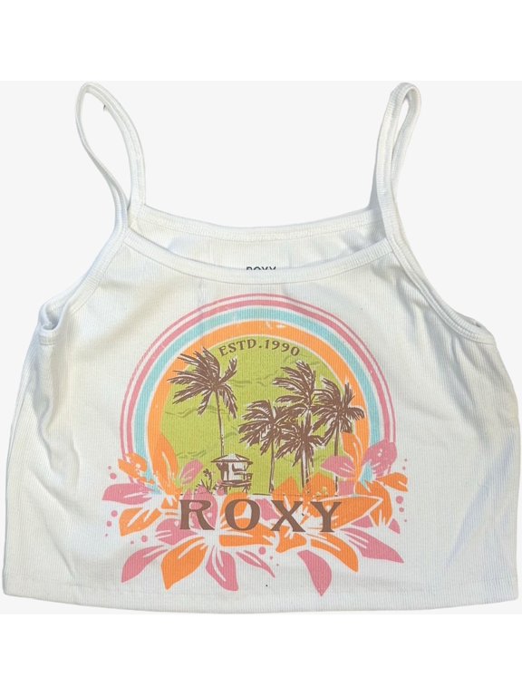 Women's Haleiwa Moment Cropped Ribbed Knit Tank Top (XX-Large, White)