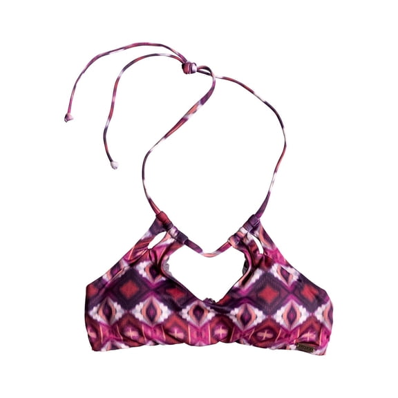Roxy Women's Love Reverisble Halter Bikini Top, Grape Wine Gerona Nights, XS