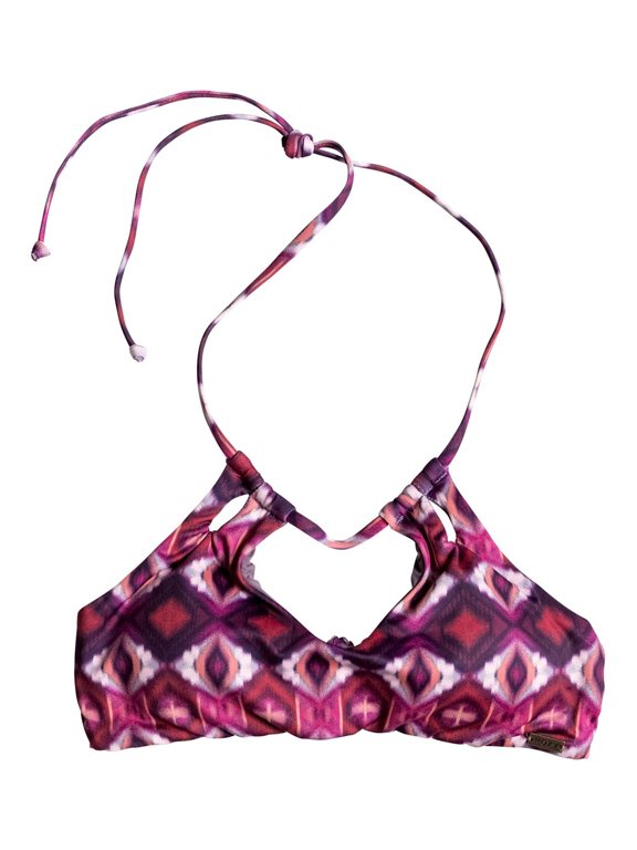 Women's Love Reverisble Halter Bikini Top, Grape Wine Gerona Nights, XS