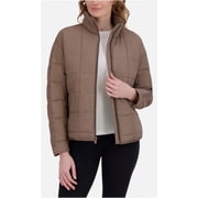 Roxy Women s Quilted Puffer Jacket, Full Zip, Brown, Size Medium
