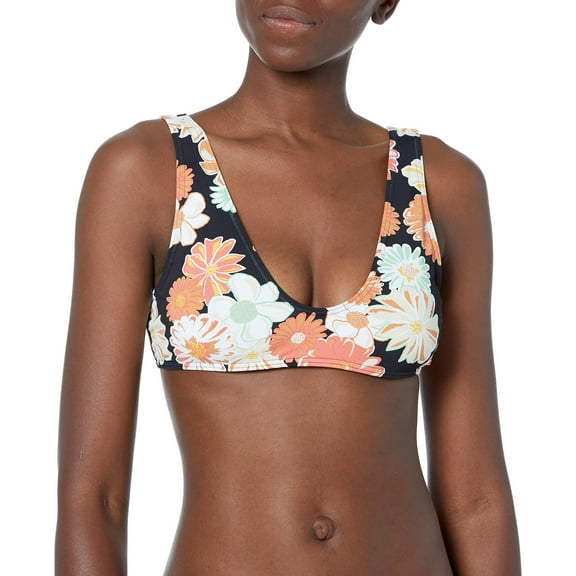 Roxy Women's Standard Beach Classics Bralette Bikini Top, Anthracite Boogie CHILLEN, S