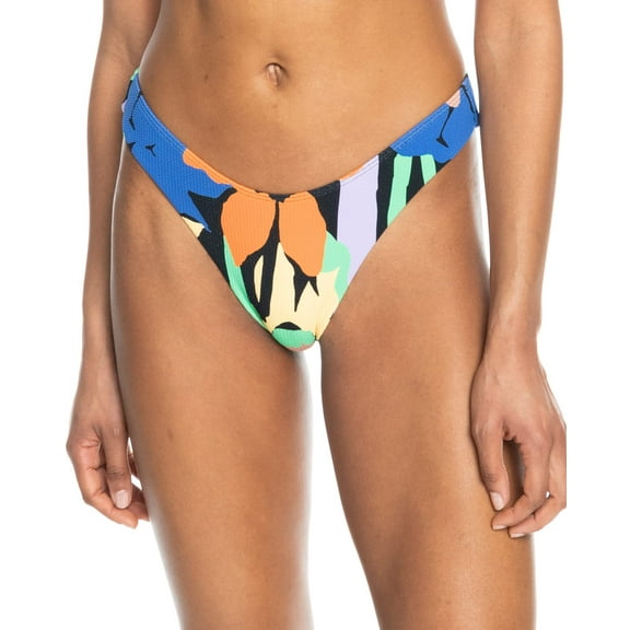 Roxy Women's Standard Color Jam Bikini Bottom, Anthracite Flower Jammin 231, L