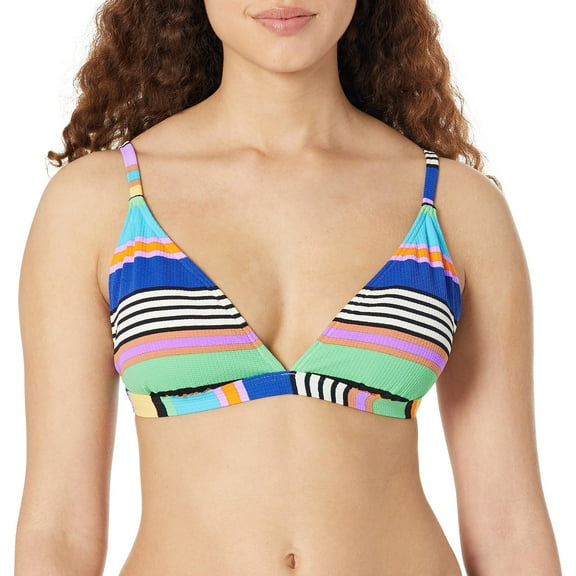 Roxy Women's Standard Color Jam Bikini Top, Anthracite Good Vibration Swim 231, XL