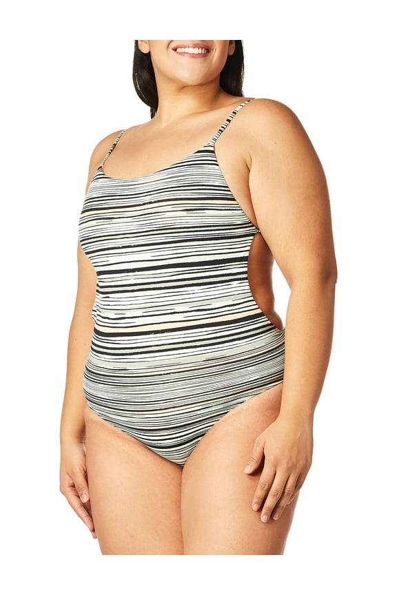 Women's Standard Girl of The Sea One Piece Swimsuit, Marshmallow Alexa Stripe, M
