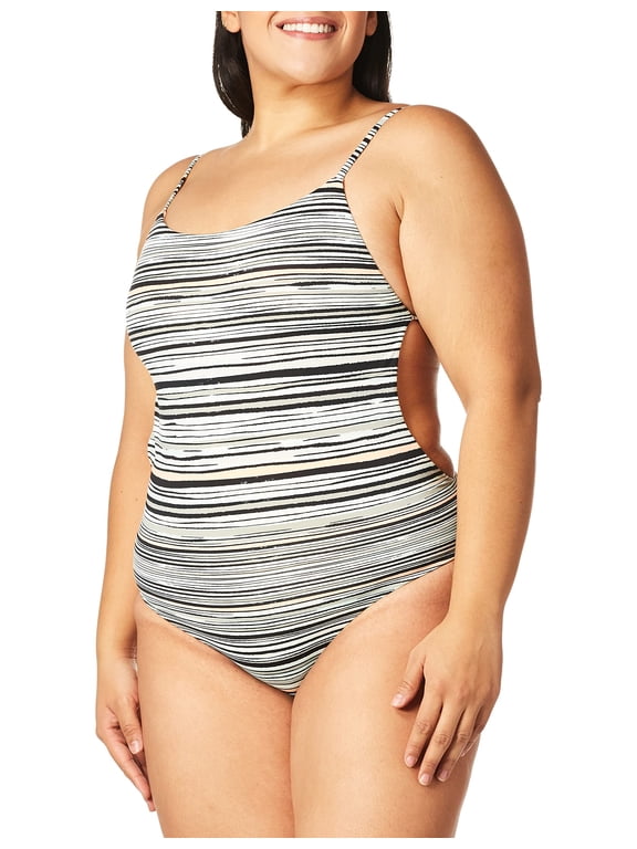 Women's Standard Girl of The Sea One Piece Swimsuit, Marshmallow Alexa Stripe, S