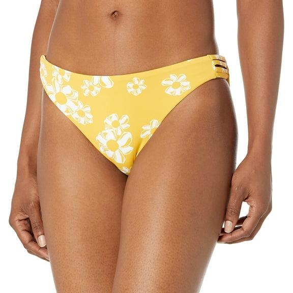 Roxy Women's Standard Lover Hipster Bikini Bottom, Yolk Yellow Flower Power DIT S, XXL