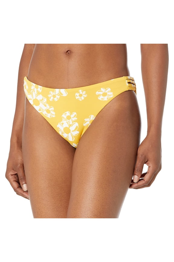 Women's Standard Lover Hipster Bikini Bottom, Yolk Yellow Flower Power DIT S, XXL