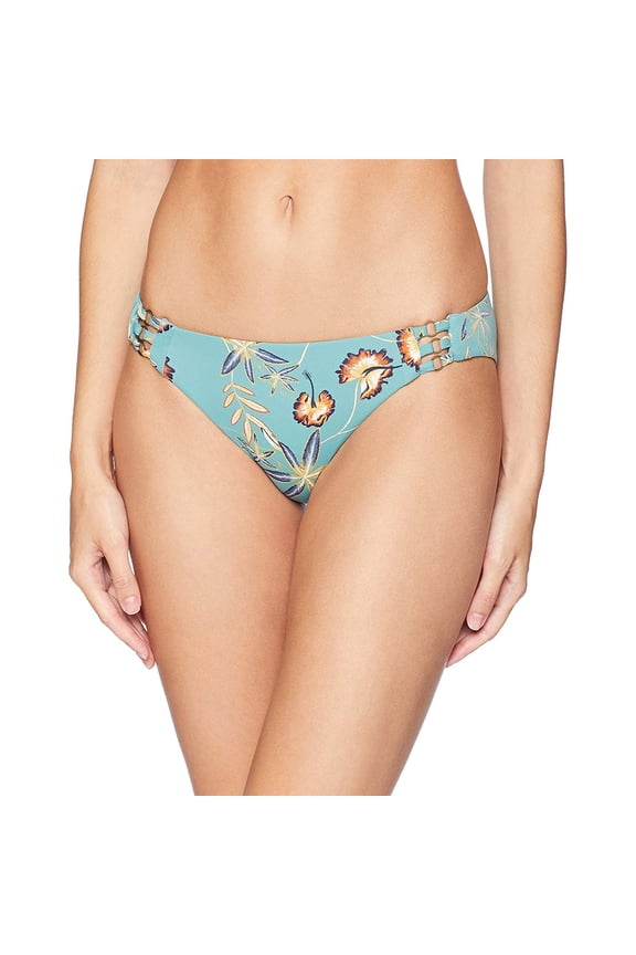 Women's Standard Printed Softly Love Full Bikini Swimsuit Bottom, Trellis Bird Flower Swim, L