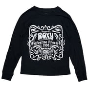 Roxy Womens T-Shirt Feeling Free Long Sleeve Crewneck Tee Small, Black
