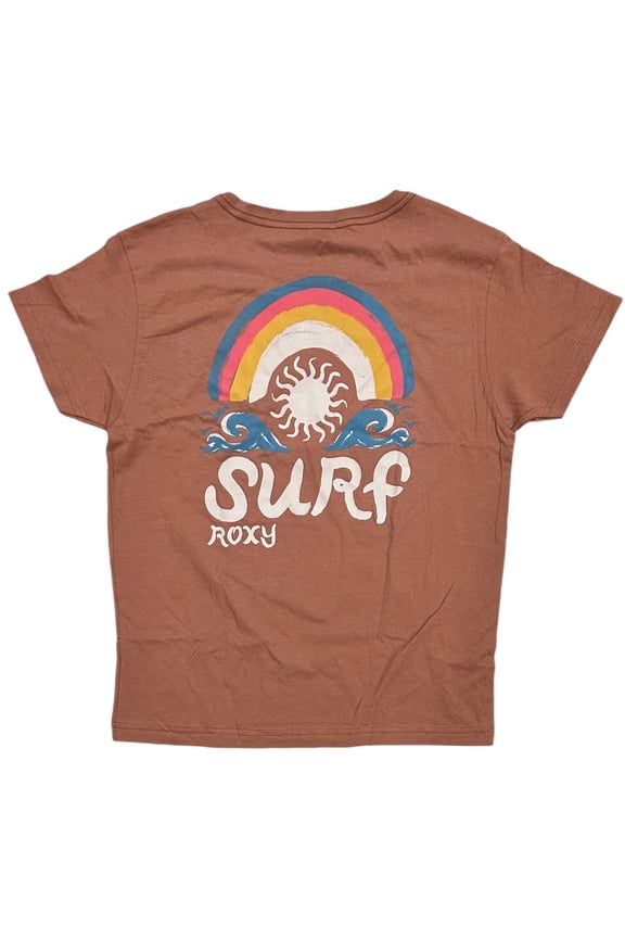 Women's T-Shirt Printed Surf Boyfriend Relaxed Fit Short Sleeve Tee Top (X-Small, Cinnamon)